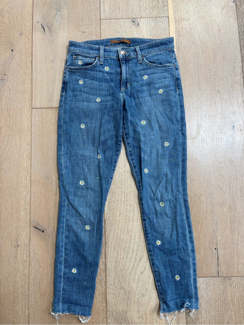 Joe’s Blue Embroidered Daisy Skinny Jeans - Women